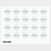 Kerst dennenrand mintgroen ronde sticker (Vel)