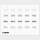 Kerst dennenrand  ronde sticker (Vel)