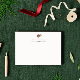 Kerst Dennentak & Bessen Van de tafel van Notitiekaartje