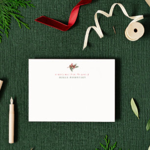 Kerst Dennentak & Bessen Van mijn bureau Notitiekaartje