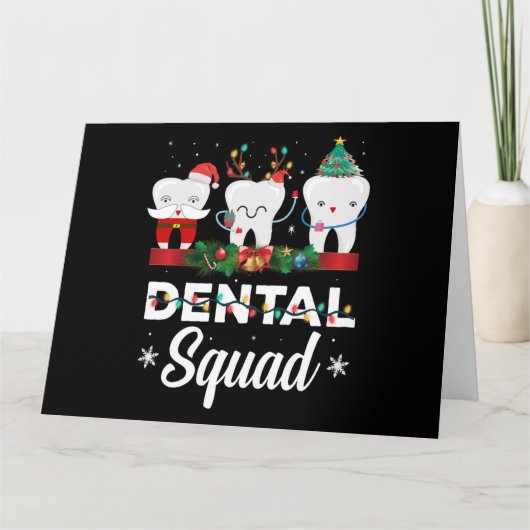Kerst Dental Squad Kleding Grappige Kerstman Tanda Kaart (Voorkant)