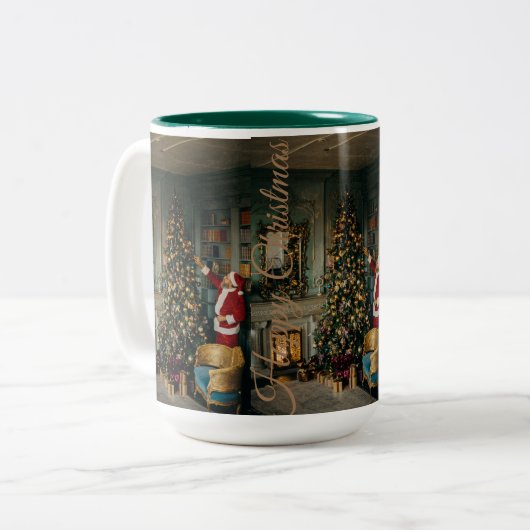 Kerst Design Koffiemokken Tweekleurige Koffiemok (Voorkant links)