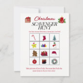 Kerst Design Scavenger Hunt Game Kaart (Voorkant)