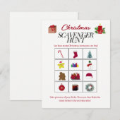 Kerst Design Scavenger Hunt Game Kaart (Voorkant / Achterkant)