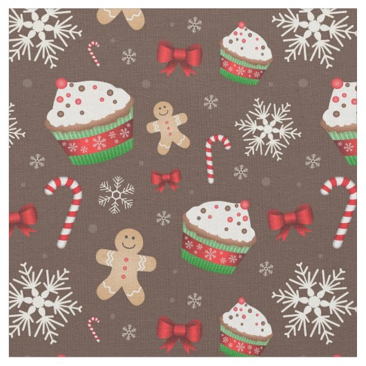 Kerst Dessert Patroon Stof (Close Up)
