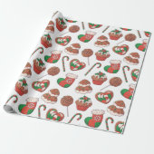 Kerst-desserts en sokken Inpakpapier (Uitgerold)