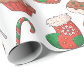 Kerst-desserts en sokken Inpakpapier (Rol Hoek)