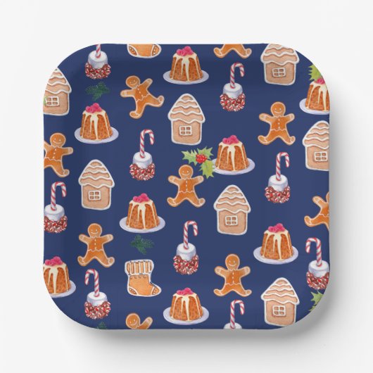 Kerst-desserts Papieren Bordje (Voorkant)