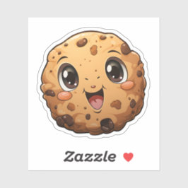 Kerst Desserts Ronde Koekje met Schattigee Ogen Sticker