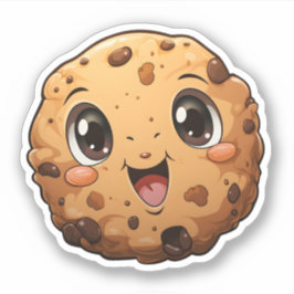 Kerst Desserts Ronde Koekje met Schattigee Ogen Sticker