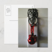 Kerst deur klopper feestdagenkaart (Voorkant / Achterkant)