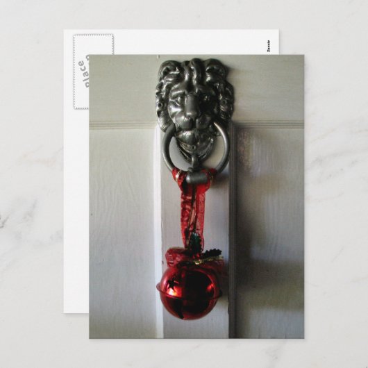 Kerst deur klopper feestdagenkaart (Voorkant / Achterkant)