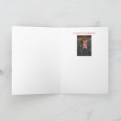 Kerst Deur Krans Boog Rode Feestelijke Vakantie Kaart (Binnen)