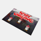Kerst deur mat, Vrolijk Kerstmis Pinguïn Deurmat (Schuin)