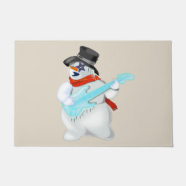 Kerst Deurmat Sneeuwman met Gitaar