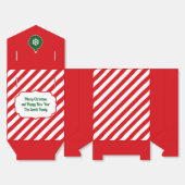 Kerst Diagonaal Rood en Wit Stripes Eenvoudig Bedankdoosjes (Ongevouwen)