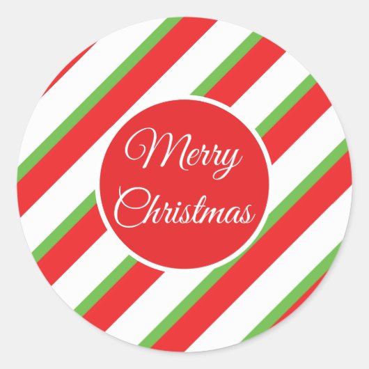 Kerst diagonale lijnen patroon sticker (Voorkant)