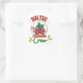 Kerst Dialyse Crew Verpleegkundige Tech Matching Ronde Sticker (Tas)