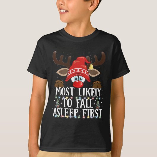 Kerst die het meest waarschijnlijk eerst in slaap  t-shirt (Voorkant)