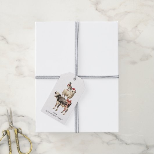 Kerst Dier Gift Labels Cadeaulabel (Met Touw)