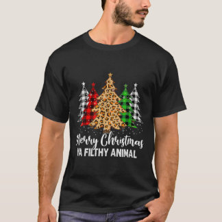Kerst Dier Smerige Plaid Boom Pyjama T-shirt