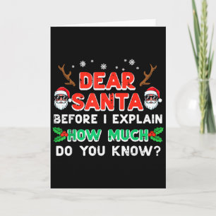 Kerst dierbare kerstman voordat ik uitleg Funny Xm Kaart