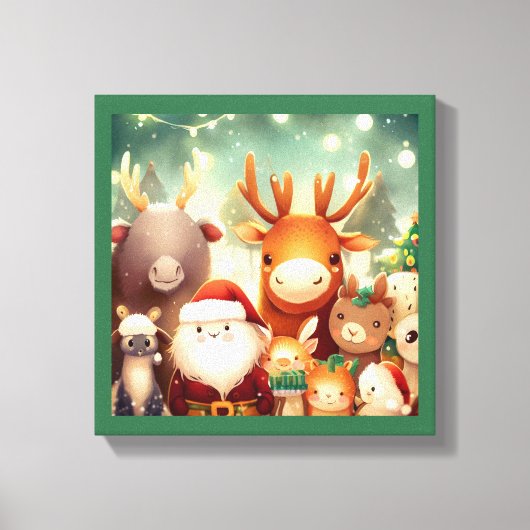 Kerst Dieren 8 Canvas Afdruk (Voorkant)