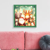 Kerst Dieren 8 Canvas Afdruk (Insitu (Woonkamer))