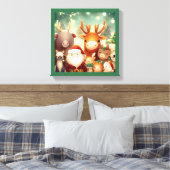 Kerst Dieren 8 Canvas Afdruk (Insitu (Slaapkamer))