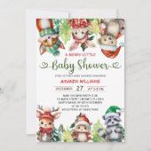 Kerst Dieren Baby Shower Kaart (Voorkant)