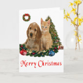 Kerst Dieren Kaart (Gele Bloem)