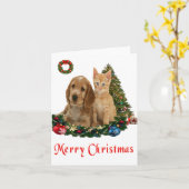 Kerst Dieren Kaart (Gele Bloem)