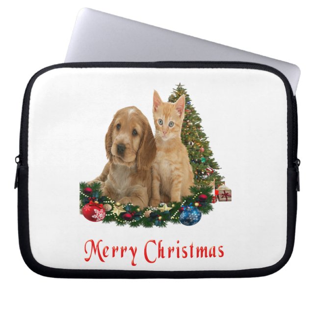 Kerst Dieren Laptop Sleeve (Voorkant)