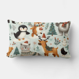 Kerst Dieren Naadloze Patroon Bloem Kussen