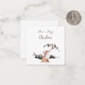 Kerst Dierenvos Notitiekaartje (Voorkant / Achterkant in situ)