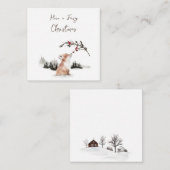 Kerst Dierenvos Notitiekaartje (Voorkant / Achterkant)
