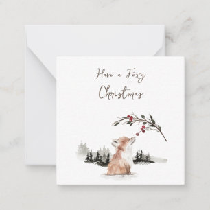 Kerst Dierenvos Notitiekaartje