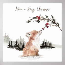 Kerst Dierenvos Poster