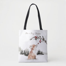 Kerst Dierenvos Tote Bag