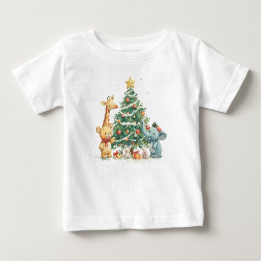 Kerst Dierenvrienden T-shirt (Voorkant)
