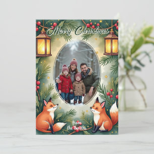 Kerst digitale vingerhoedskruid & zilverspar kaart