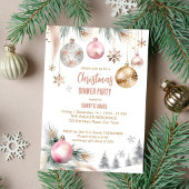 Kerst diner party boho metallic waterverf kaart