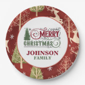 Kerst Diner Party Papieren Borden Bordje (Voorkant)
