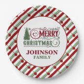 Kerst Diner Party Papieren Borden Bordje (Voorkant)