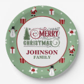 Kerst Diner Party Papieren Borden Bordje (Voorkant)
