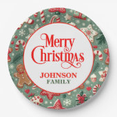 Kerst Diner Party Papieren Borden Papieren Bordje (Voorkant)