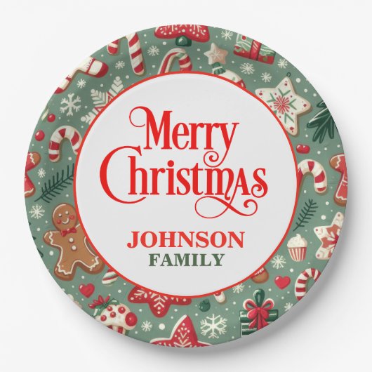 Kerst Diner Party Papieren Borden Papieren Bordje (Voorkant)