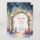 Kerst Diner Uitnodiging Feestelijk Feest (Voorkant / Achterkant)