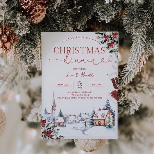 Kerst Diner Uitnodiging Kerstfeest Uitnodigen