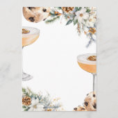 Kerst dinerfeest met cocktails en winterbloemen menu (Achterkant)